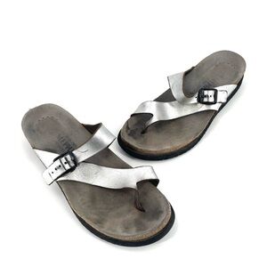 MEPHISTO HELEN METALLIC CORK COMFORT SANDAL